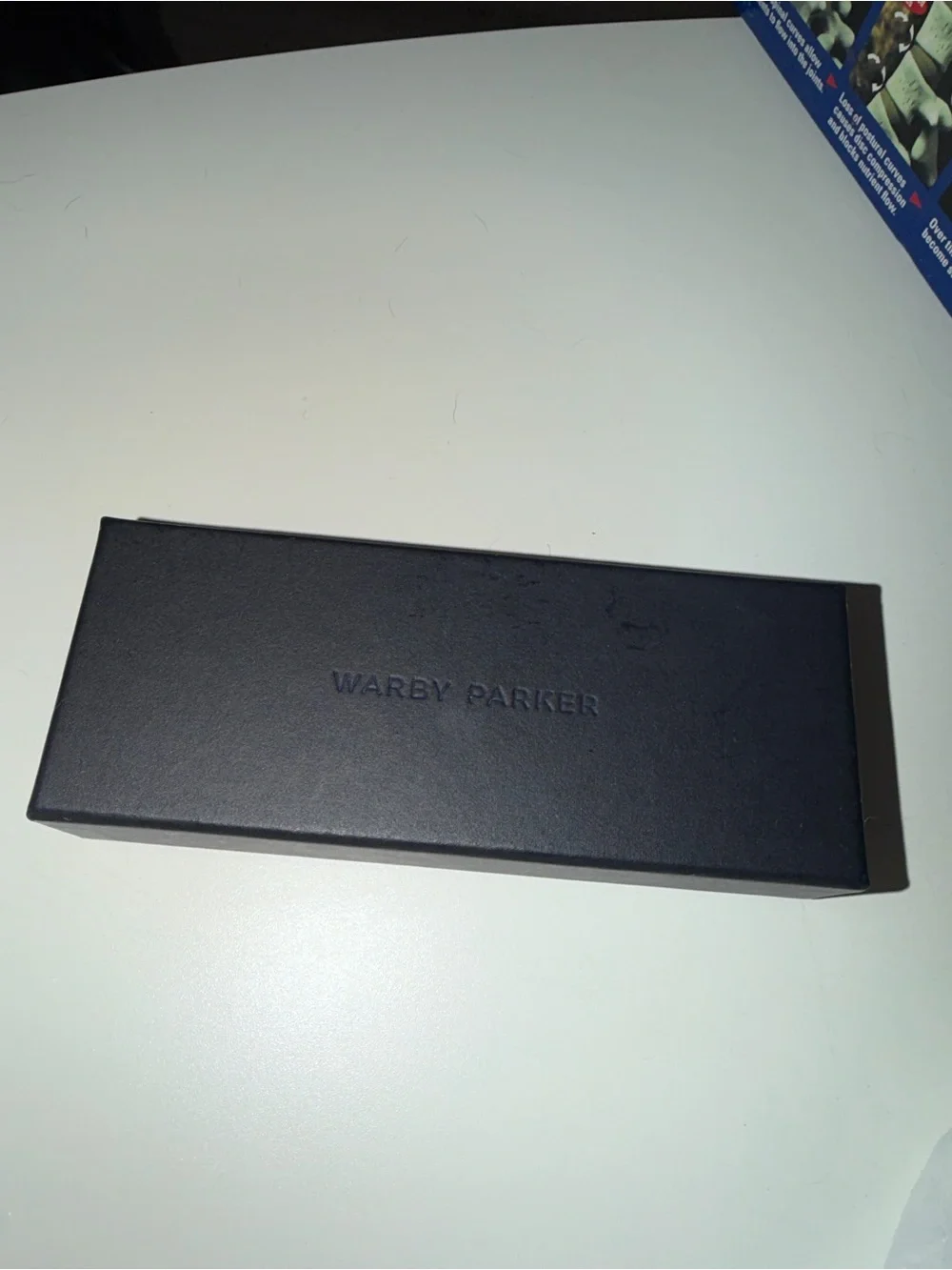 Warby Parker Black Case with Bright Blue Trim